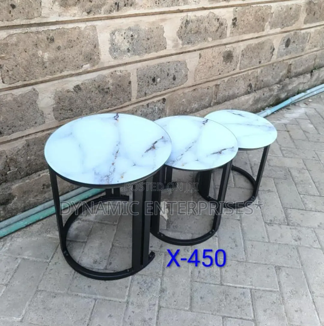 Modern 3-in-1 Nesting Coffee Table Set - Marble Top