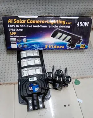 450watts Solar Floodlight With 4g Simcard Triple Lens Solar Camera