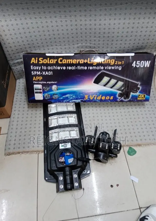 450w 4g Solar Simcard Camera With Solar Floodlight 450watts
