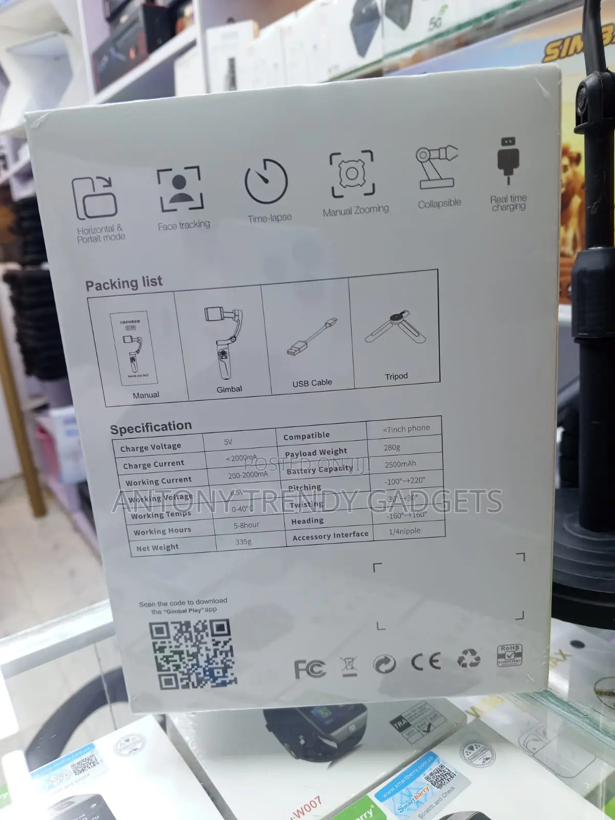 Merak M1 3-Axis Gimbal Smartphone Stabilizer Ai Tracking