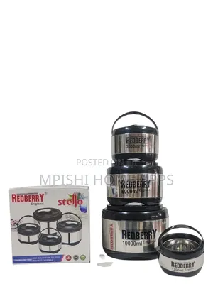 Redberry Stello 4-Piece Stainless Steel Insulated Hot Pot Set