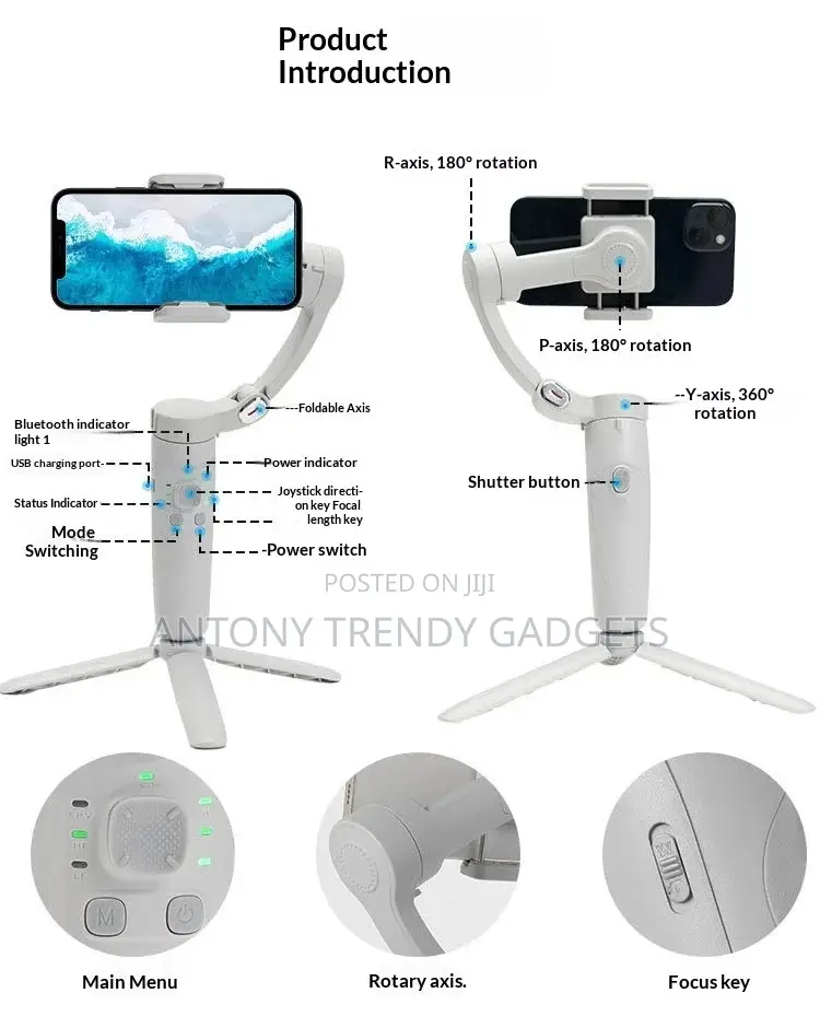 3-axis Smartphone Gimbal Merak M1 Smooth Video Stabilizer