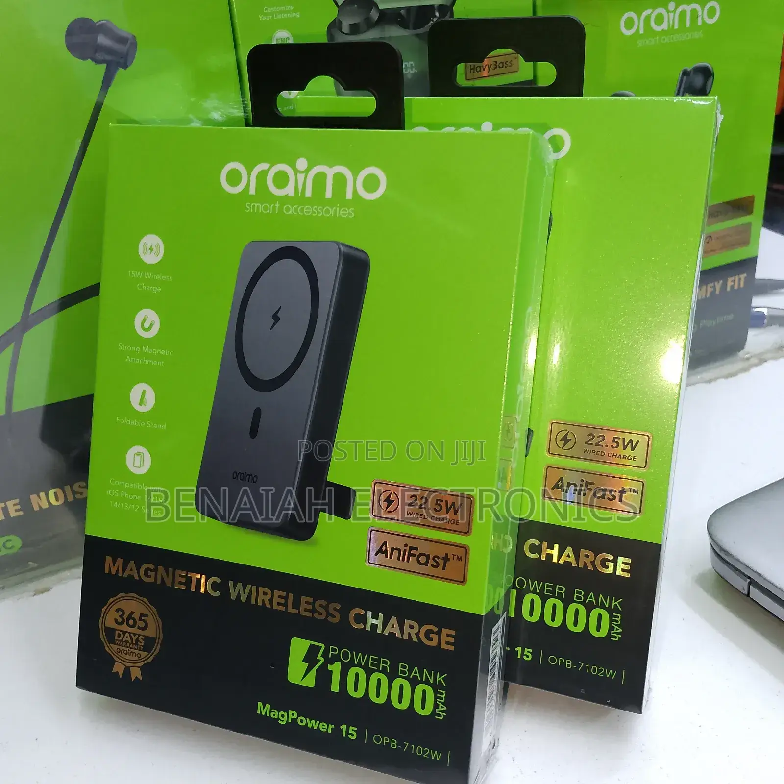 Efficient Wireless Powerbank 10000mah (Oraimo) Portable Magpower15