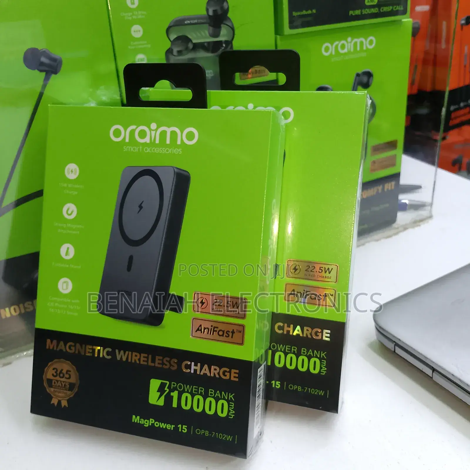 Efficient Wireless Powerbank 10000mah (Oraimo) Portable Magpower15