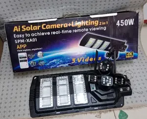 450w Wifi Solar Simcard Camera With Solar Floodlight 450watts