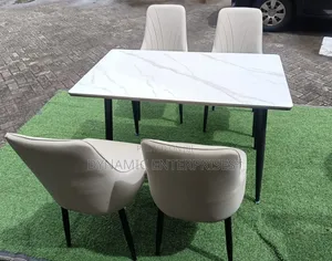 Executive 4-Seater Marble Finish Dining Set