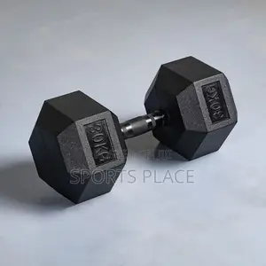 Rubber-Coated 30kg Hex Dumbell - Single(1)