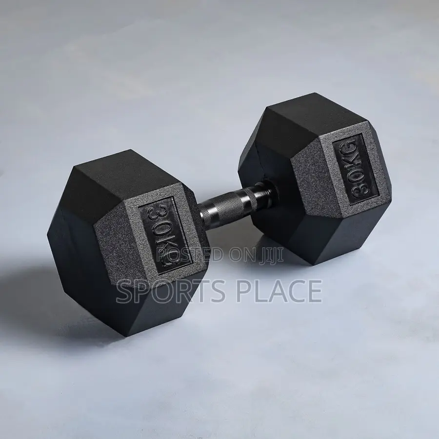 Rubber-Coated 30kg Hex Dumbell - Single(1)