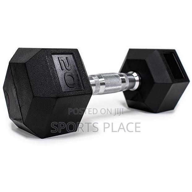 Rubber Coated 20kg Hex Dumbell - Single(1)