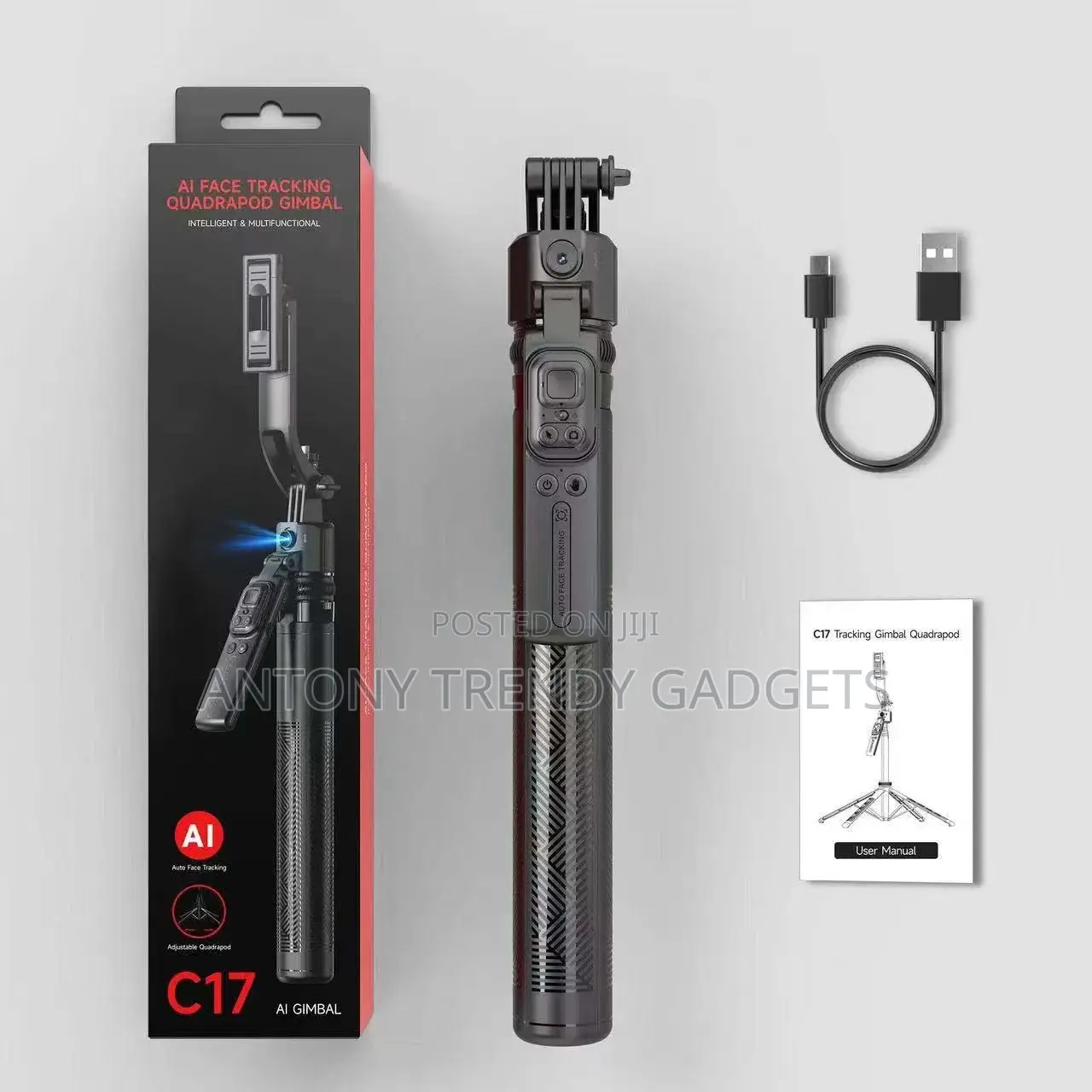 C17 Ai Face Tracking Quadrapod Gimbal, Auto Tracking Phone Stand