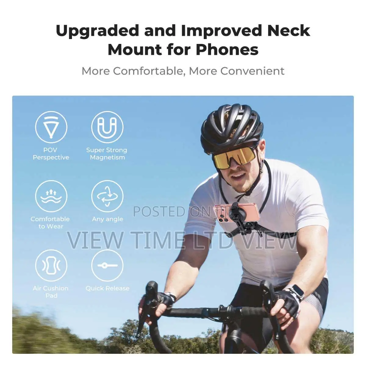 Neck Phone Holder 2-in-1 Magnetic Clip-on Pov Mount