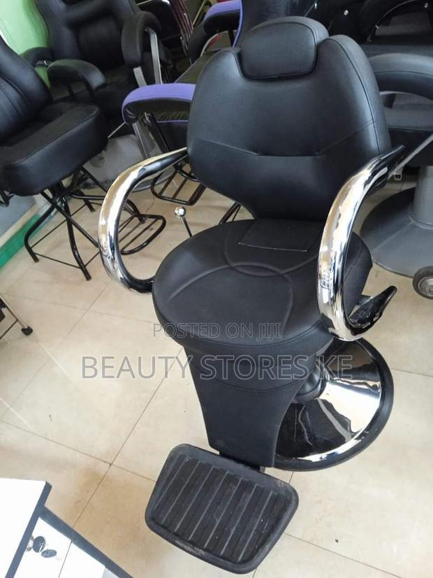 Black Silver Chrome Barber Chair Imported