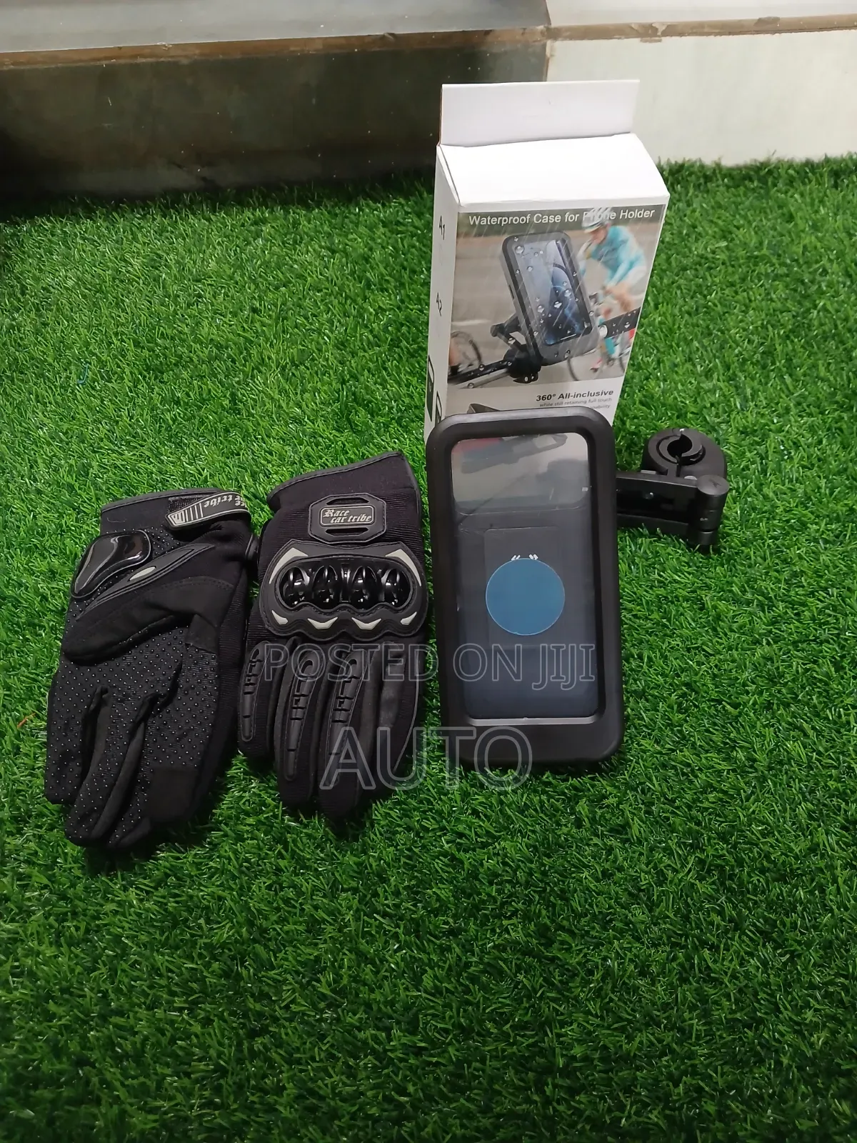 Motorbike Riding Gloves + Phone Holder Combo