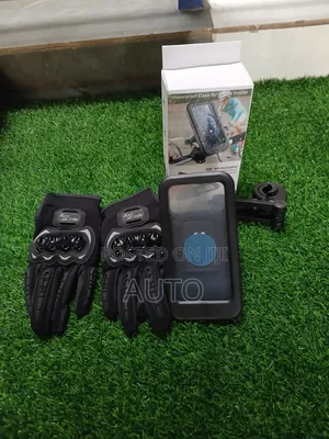 Motorcycle Riding Gloves + Phone Holder Mount – Bike Accessories Set
