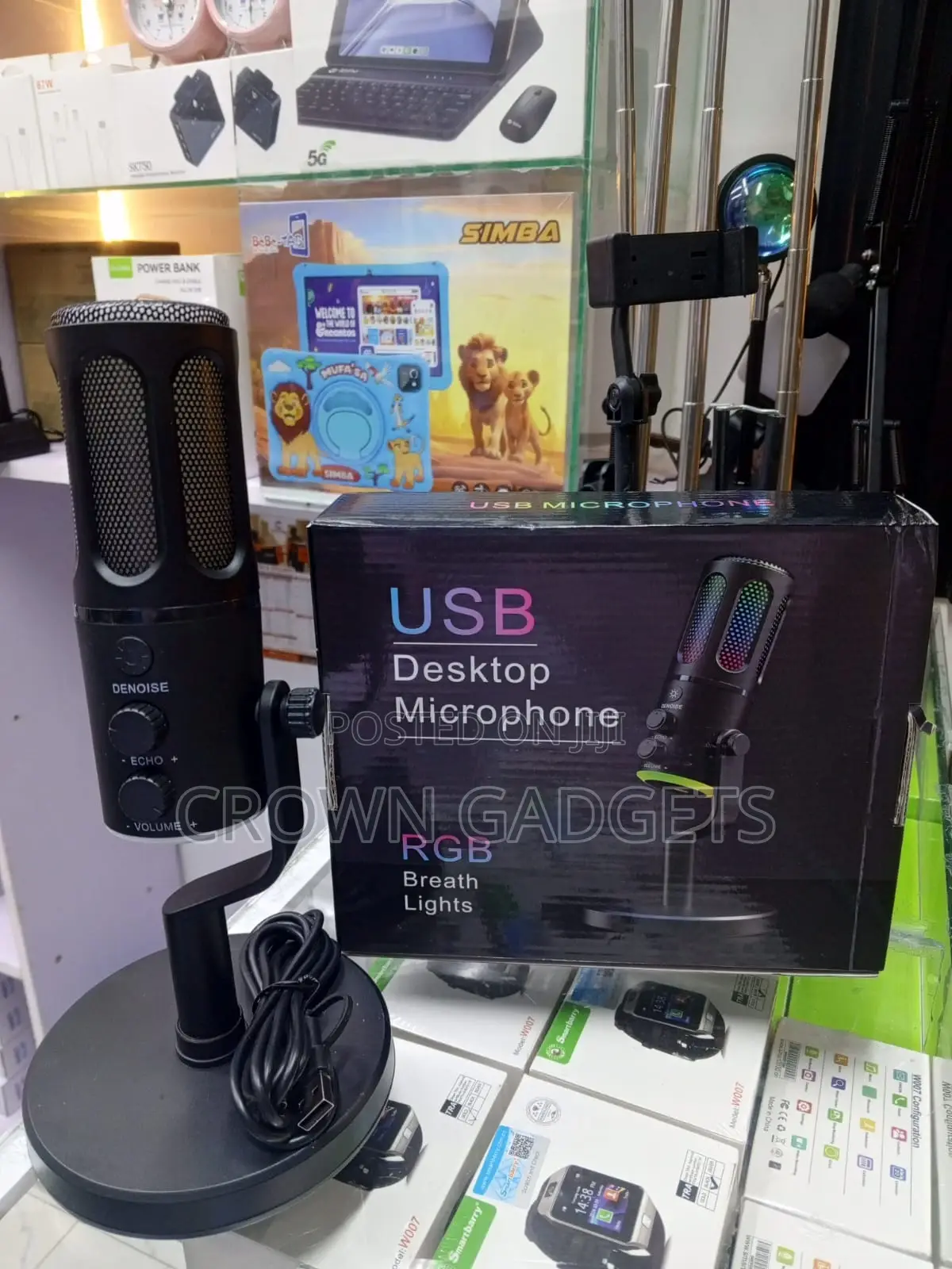 Usb Gaming Microphone Rgb Lights Noise Reduction Pc Mic