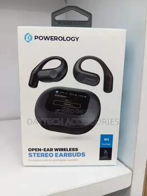 Powerology Enc TWS Air Conduction Earbuds and Charging Case Display