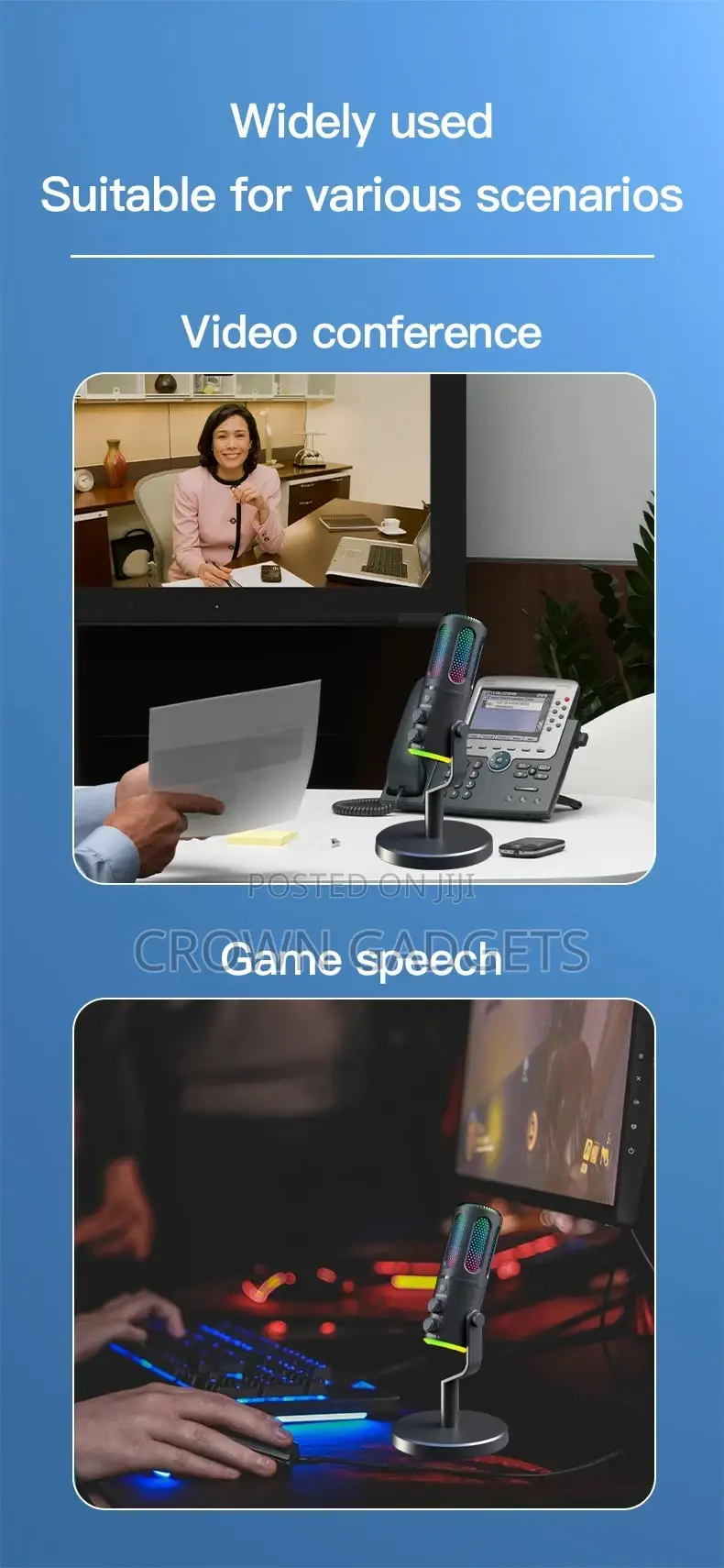RGB Usb Condenser Microphone Streaming Podcast Pc Mic