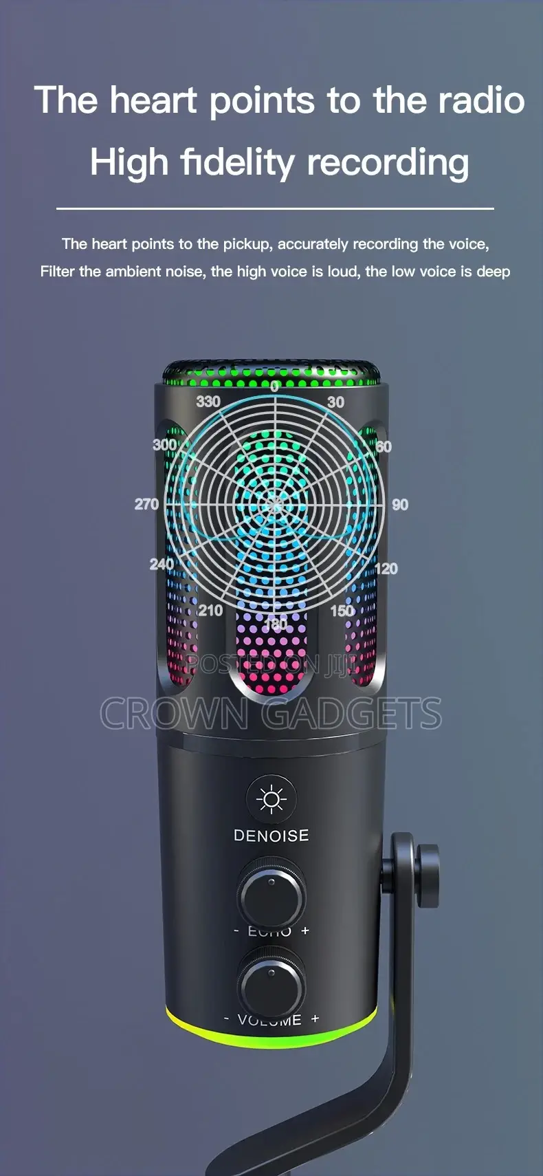 RGB Usb Condenser Microphone Streaming Podcast Pc Mic