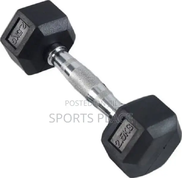 Rubber-Covered Hex Dumbell - 2.5kg - Single(1)