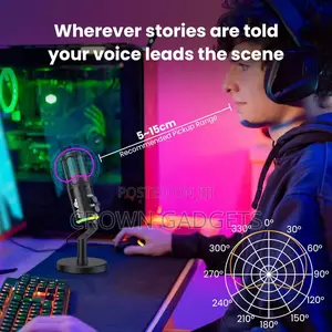 Usb Desktop Mic RGB Light Noise Reduction Gaming Mic