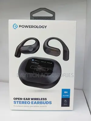 Powerology Enc TWS Air Conduction Earbuds and Charging Case Display