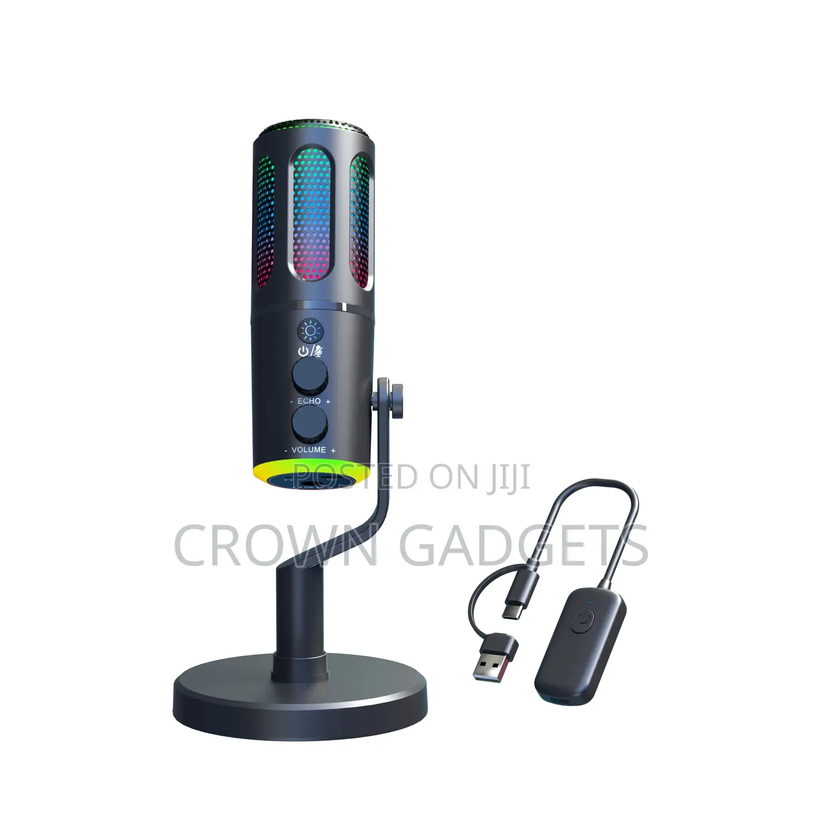 Usb Microphone for Pc Streaming Podcast With RGB Light