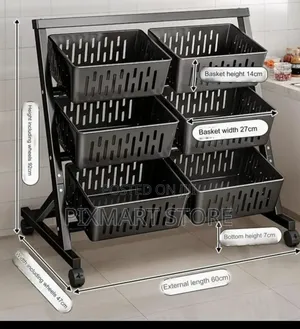 Multi-Functional 2-Tier Kitchen Storage Rack With Lockable Wheels
