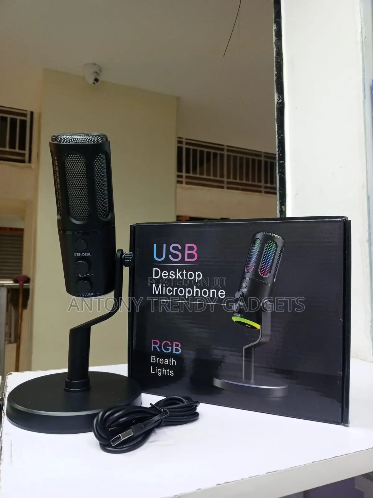 Usb RGB Gaming Microphone Noise Reduction Desktop Pc Mic