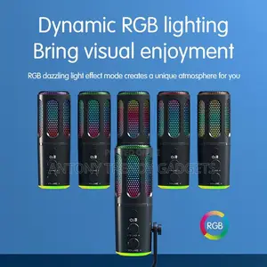 Usb Desktop Microphone RGB Lights Denoise Pc Ps5 Mic