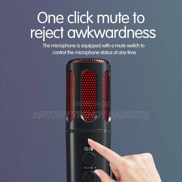 Usb Desktop Microphone RGB Lights Denoise Pc Ps5 Mic - thumbnail 3