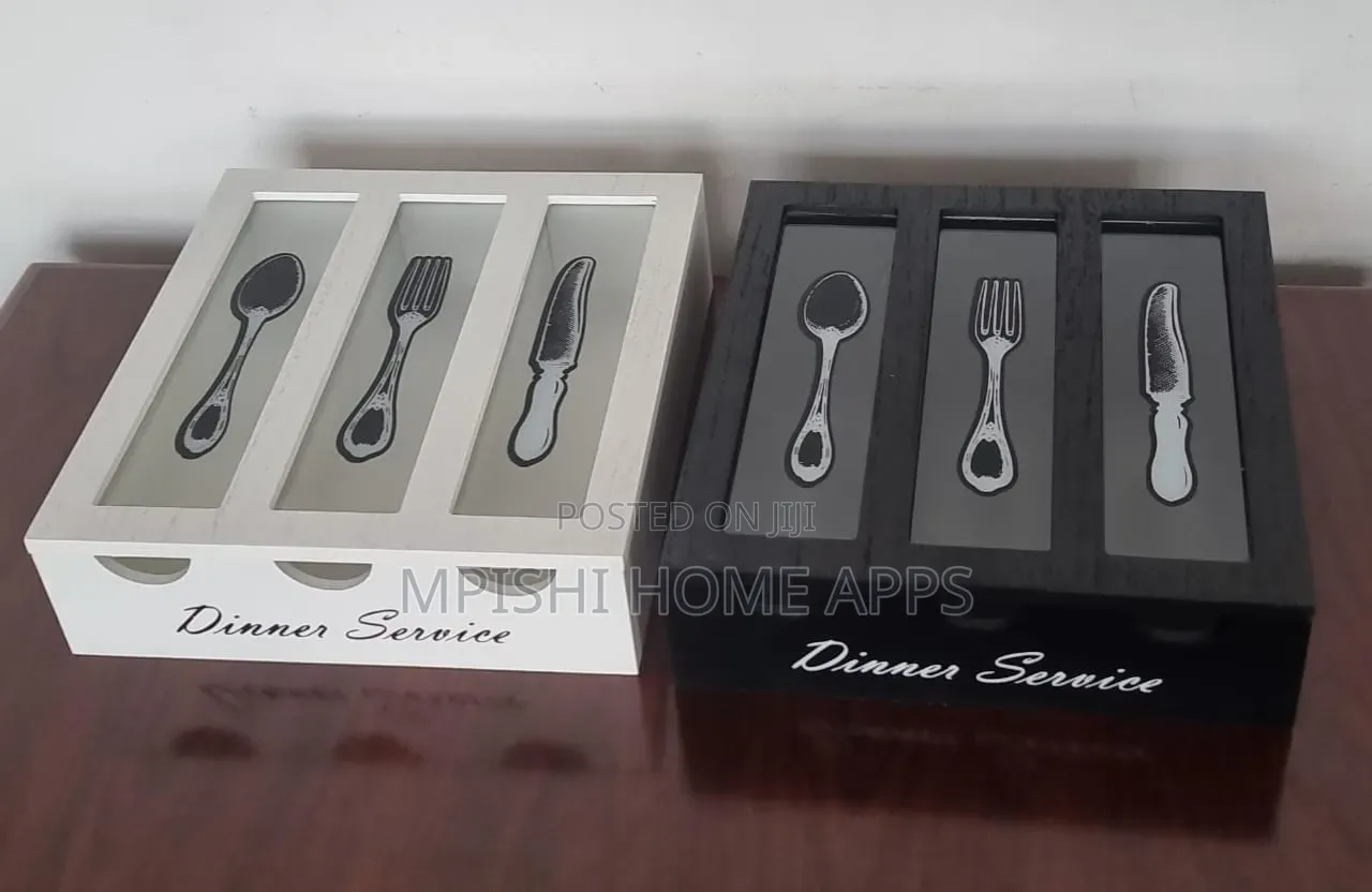 Wooden 3-Compartment Cutlery Organizer