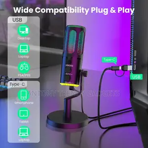 Gaming Usb Microphone With RGB Light Podcast Stream Mic