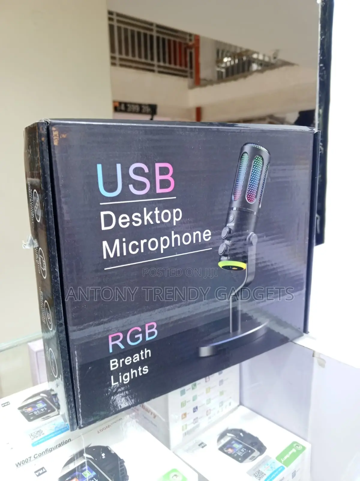 Usb Gaming Condenser Microphone With RGB Lights, Noise Reduction