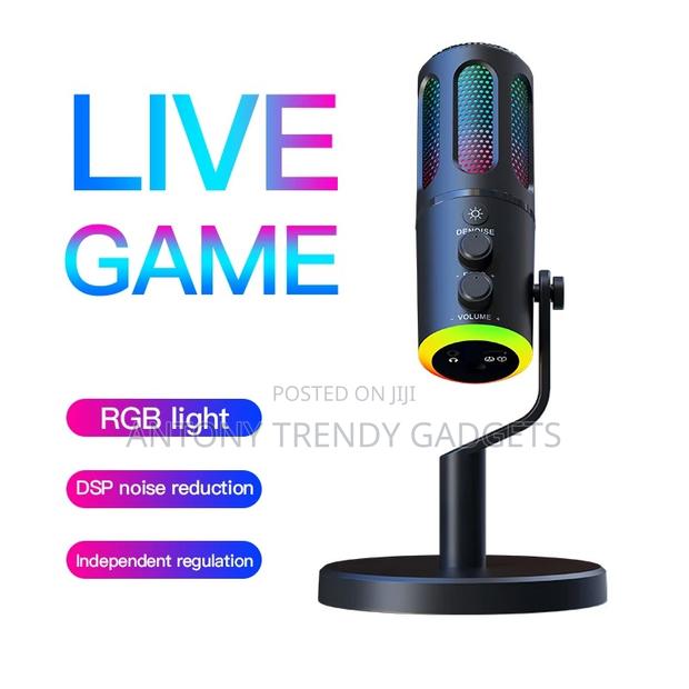 Usb Gaming Condenser Microphone With RGB Lights, Noise Reduction - thumbnail 4