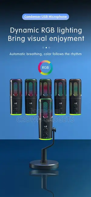 RGB Usb Microphone for Pc Podcast Streaming Gaming Mic