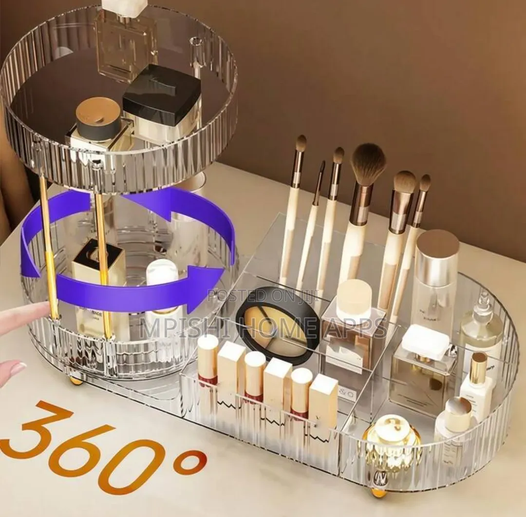 360° Rotating 2-in-1 Makeup Organizer