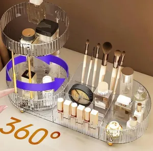 360° Rotating 2-in-1 Makeup Organizer