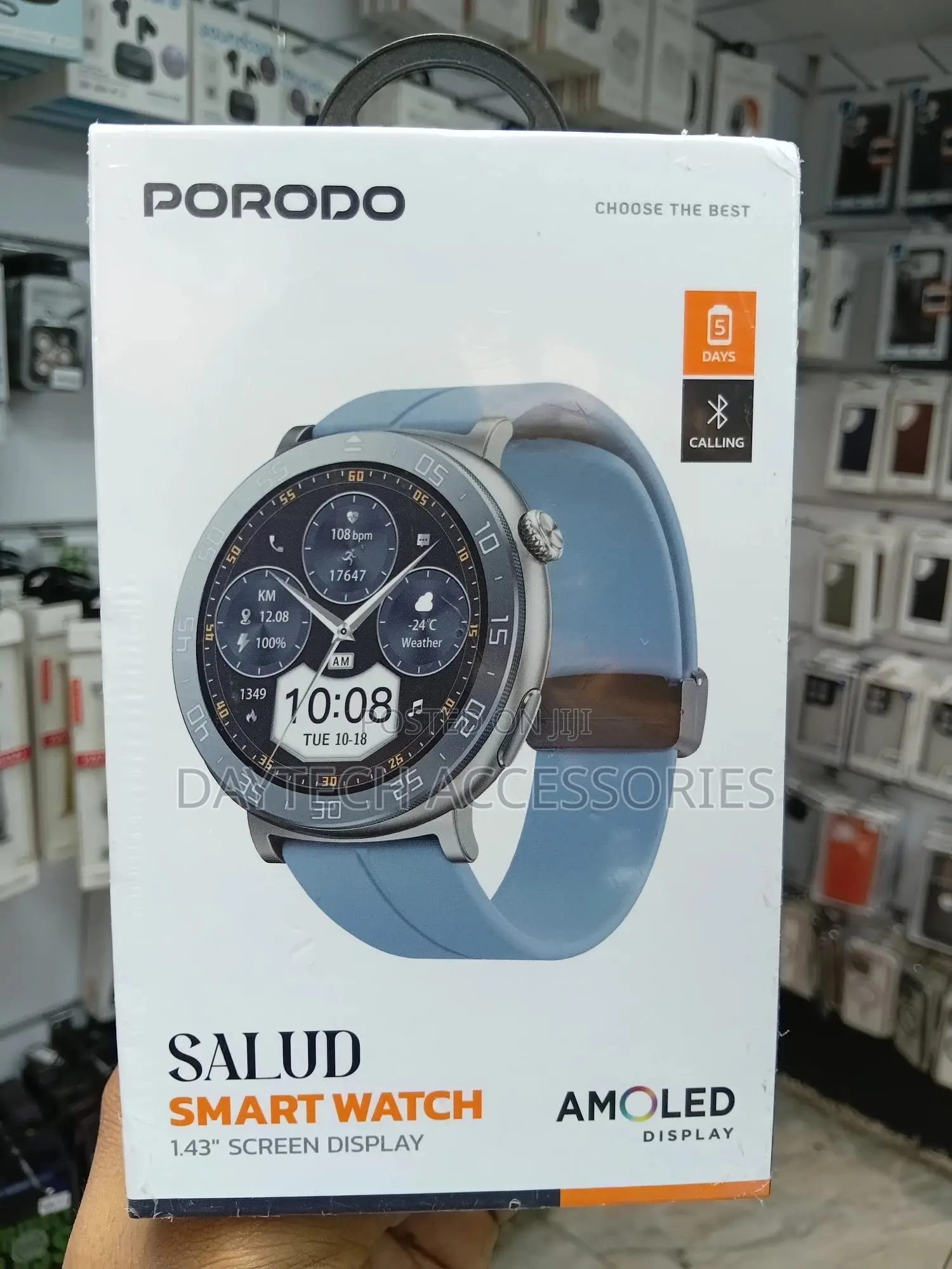 Porodo Salud Smart Watch 1.43” Screen Display