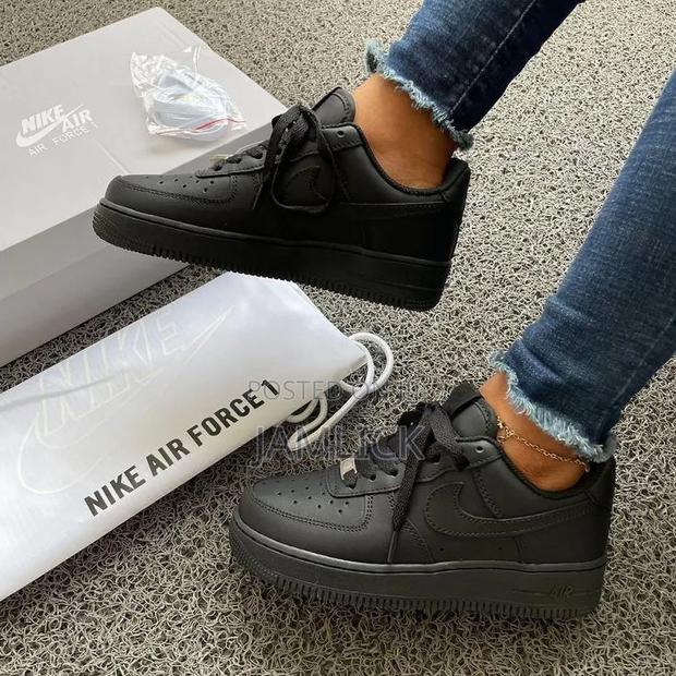 Nike Air Force 1 Black White - Al - thumbnail 2