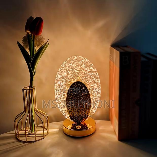 Beautiful Led Table Lamp With a Gold Base, - thumbnail 3