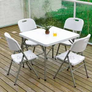 4-Seater Square Folding Chairs and Table
