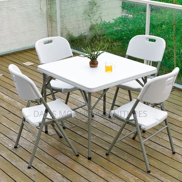 4-Seater Square Folding Chairs and Table