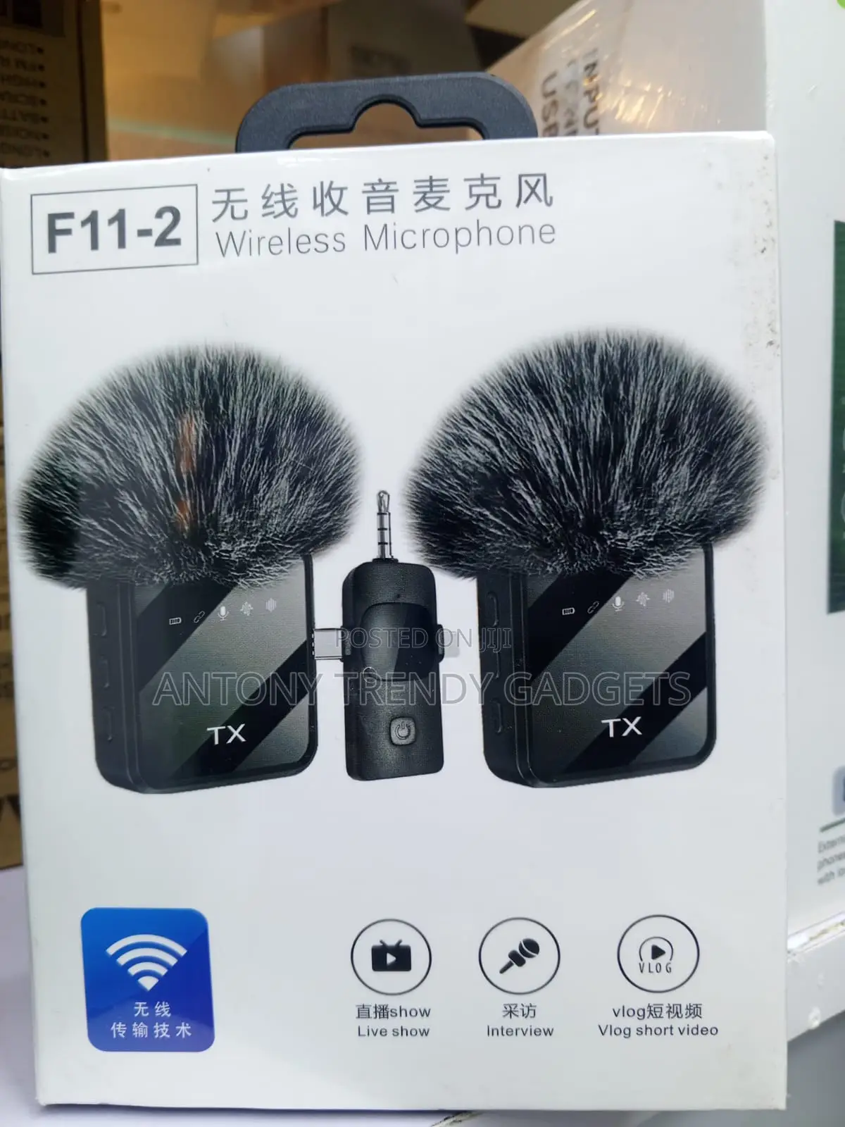F11-2 Lavalier Mic Set With Windshield iPhone Android Cam