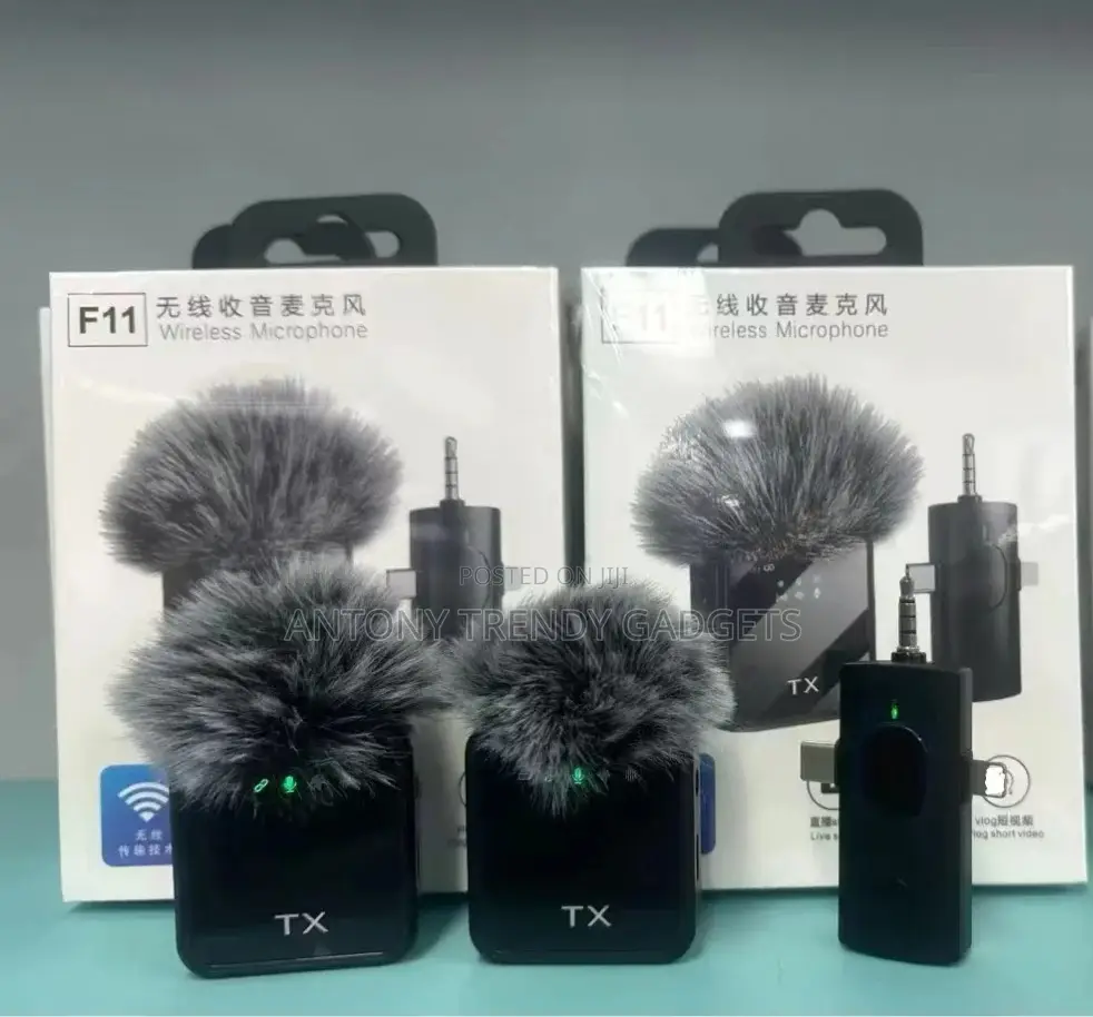 F11-2 Lavalier Mic Set With Windshield iPhone Android Cam