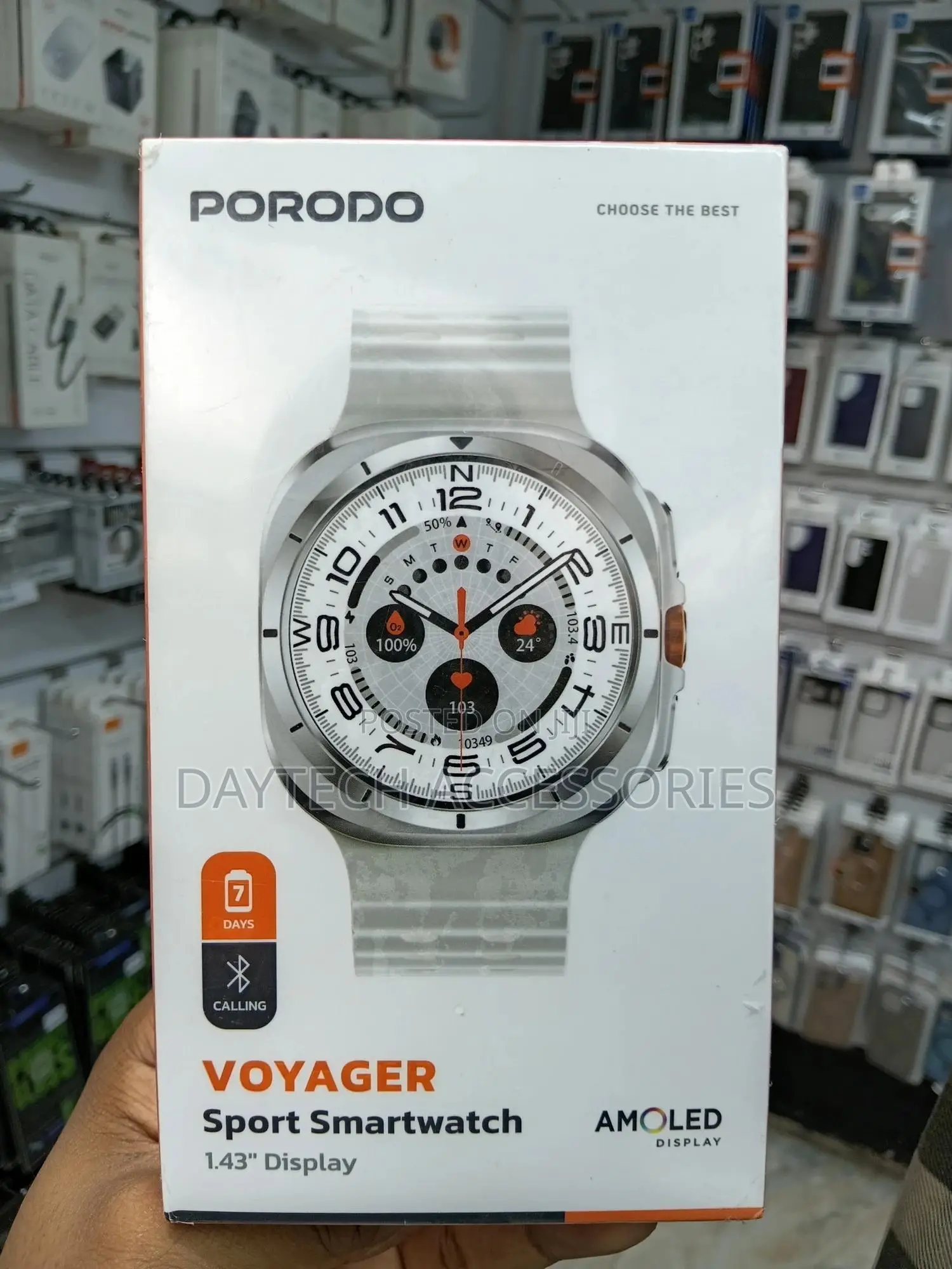 Porodo Voyager Smart Watch 1.43" Amoled Display 466×466 - Silver