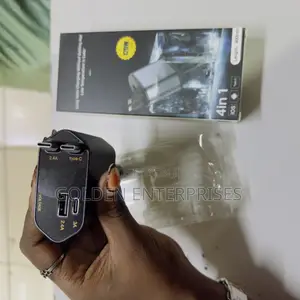 4-in-1 Fast Charging Car Adapter With Led Voltage Display