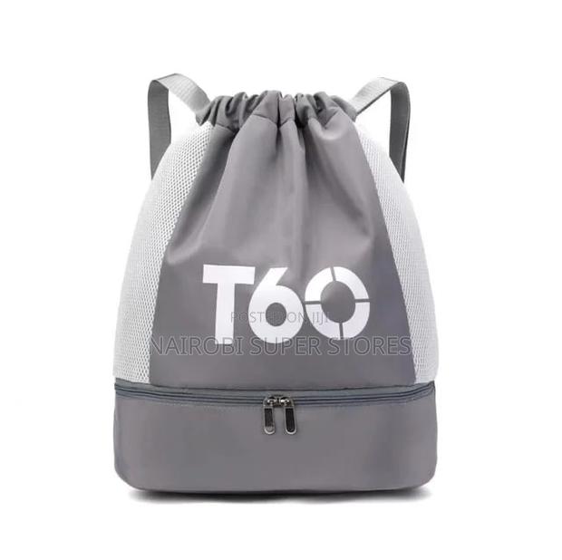 T60 Drawstring Swimming Bag– With Mesh Panels Bottom Zip Compartment - main view