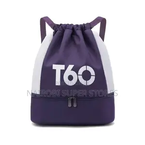 T60 Drawstring Swimming Bag– With Mesh Panels Bottom Zip Compartment