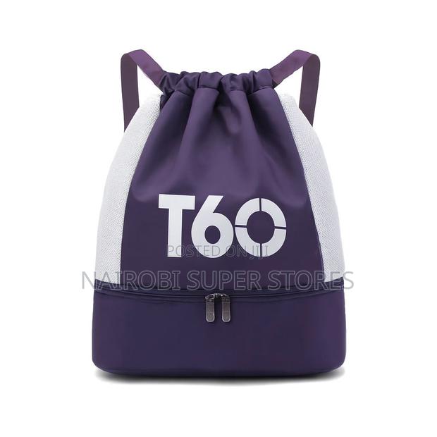 T60 Drawstring Swimming Bag– With Mesh Panels Bottom Zip Compartment - thumbnail 2