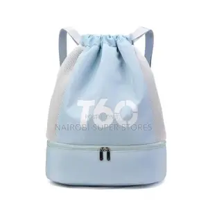 T60 Drawstring Swimming Bag– With Mesh Panels Bottom Zip Compartment